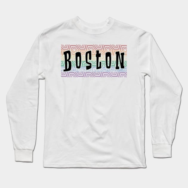 LGBTQ PATTERN AMERICA BOSTON Long Sleeve T-Shirt by Zodiac BeMac